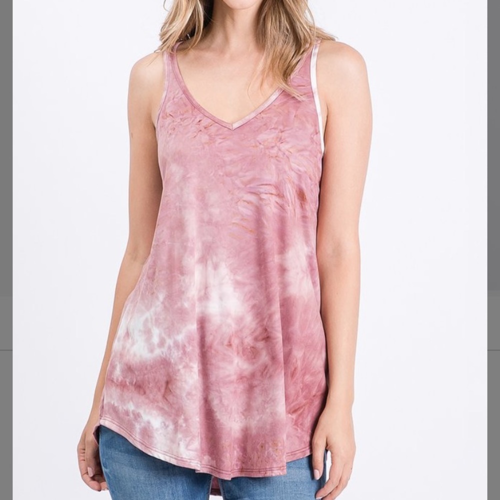Dark Mauve V-Neck Tank, M